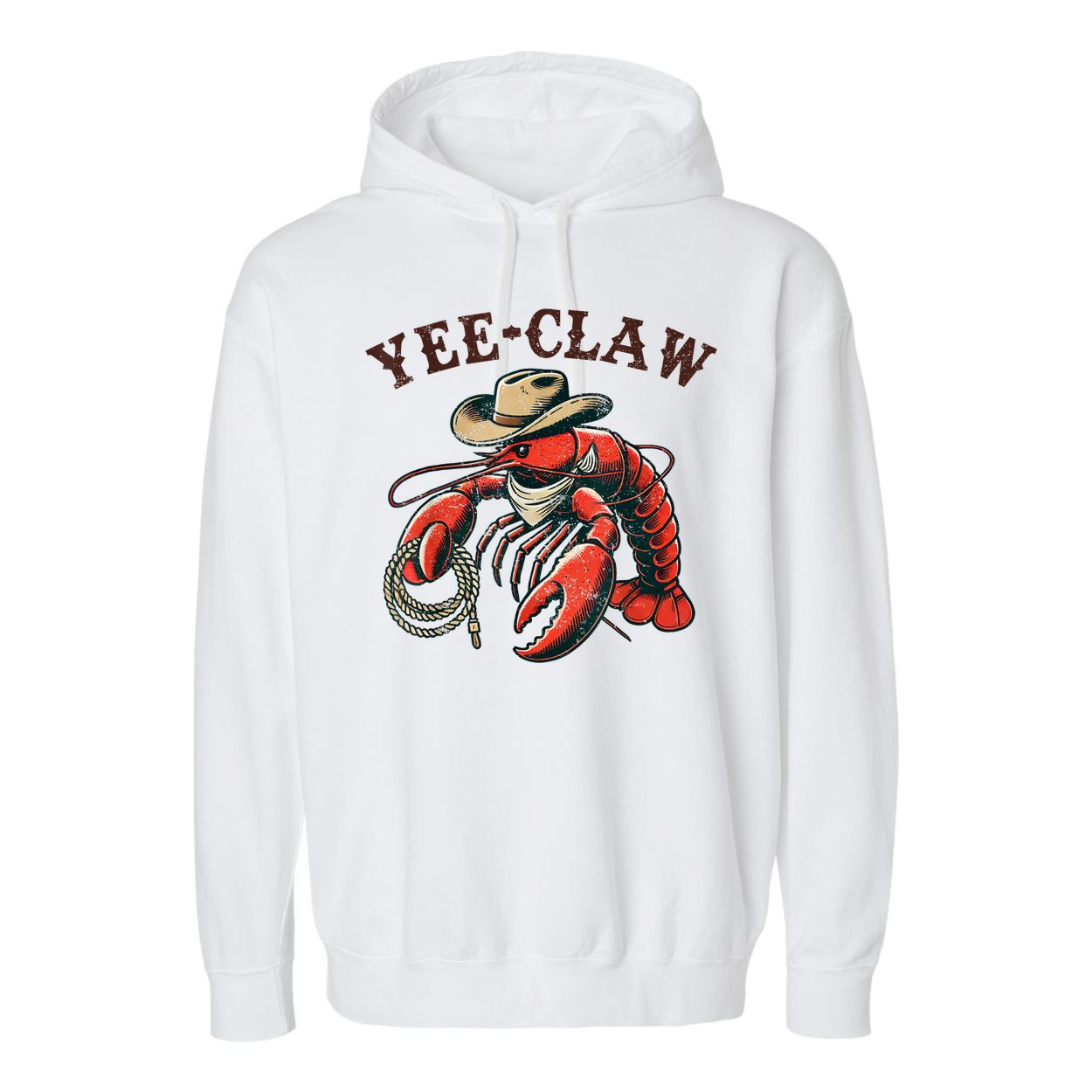 Yee Claw! Funny Crawfish Cajun Sea Festival Garment-Dyed Fleece Hoodie