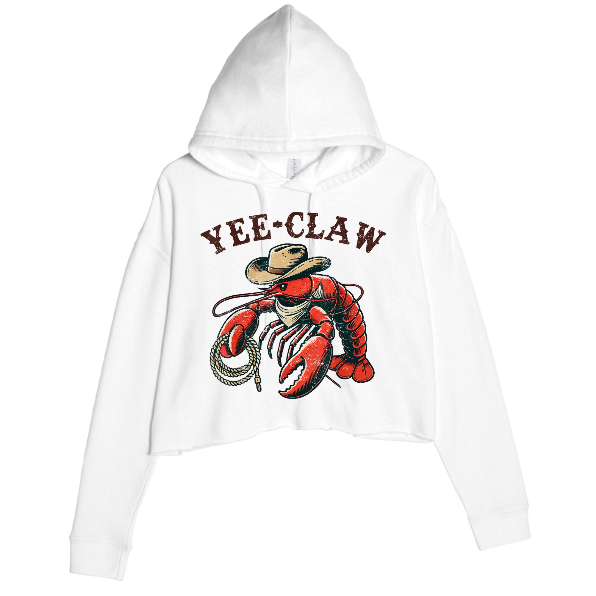 Yee Claw! Funny Crawfish Cajun Sea Festival Crop Fleece Hoodie
