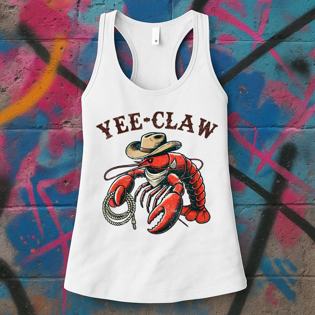 Yee Claw! Funny Crawfish Cajun Sea Festival Womens Tank Top