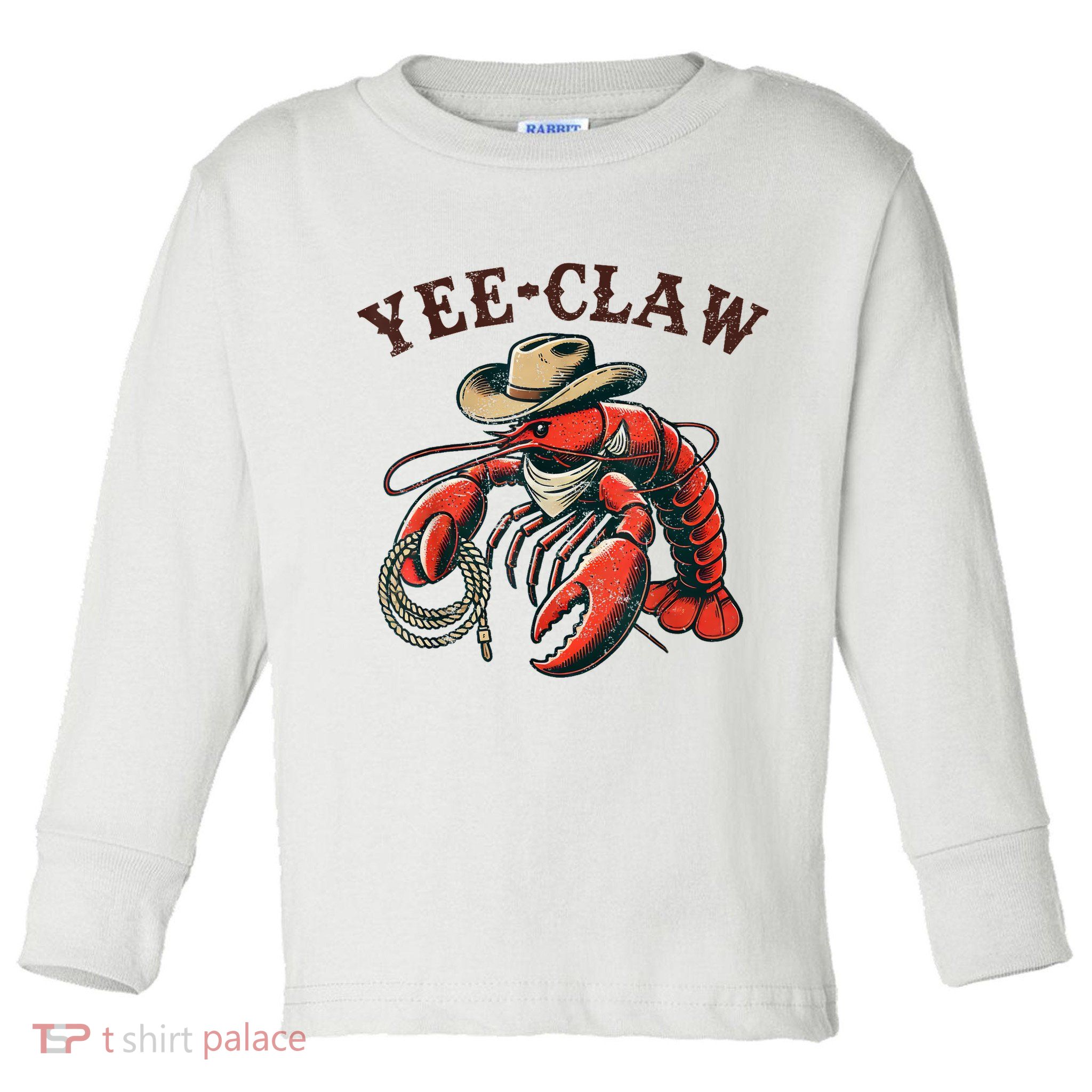 Yee Claw! Funny Crawfish Cajun Sea Festival Toddler Long Sleeve Shirt
