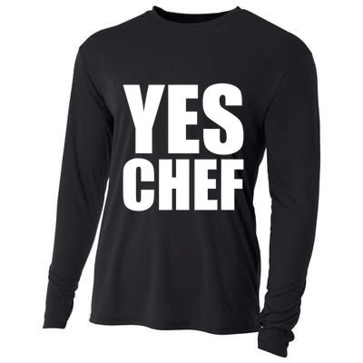 Yes Chef Funny Chef Funny Cook Saying Kitchen Cooking Cooling Performance Long Sleeve Crew