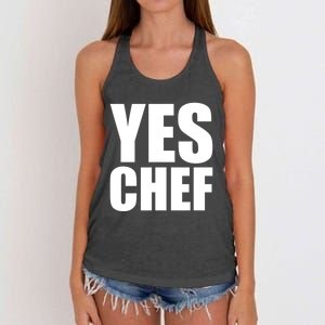 Yes Chef Funny Chef Funny Cook Saying Kitchen Cooking Women's Knotted Racerback Tank