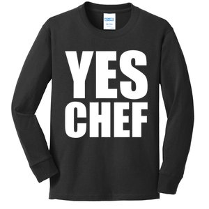 Yes Chef Funny Chef Funny Cook Saying Kitchen Cooking Kids Long Sleeve Shirt