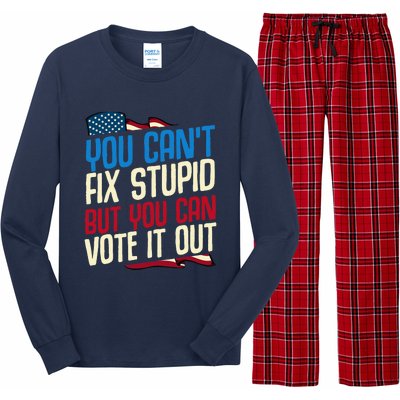 You Cant Fix Stupid But You Can Vote It Out Anti Trump Gift Long Sleeve Pajama Set