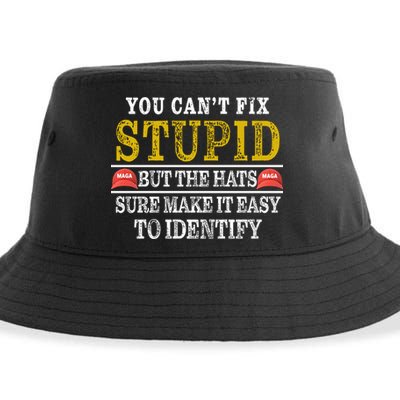 You Can't Fix Stupid But The Hats Sure Make It Easy To Identify Funny Sustainable Bucket Hat
