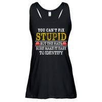 You Can't Fix Stupid But The Hats Sure Make It Easy To Identify Funny Ladies Essential Flowy Tank