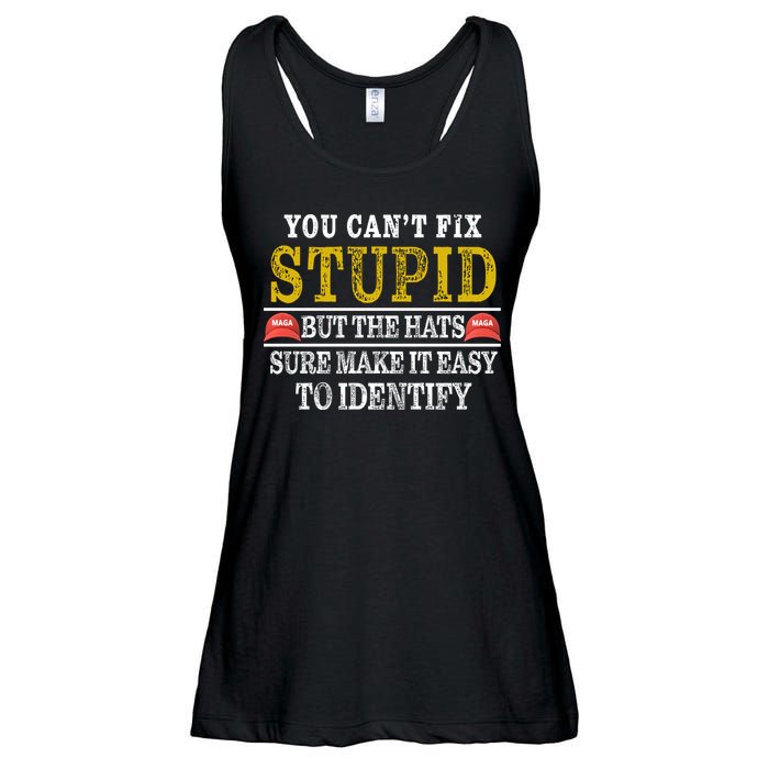 You Can't Fix Stupid But The Hats Sure Make It Easy To Identify Funny Ladies Essential Flowy Tank