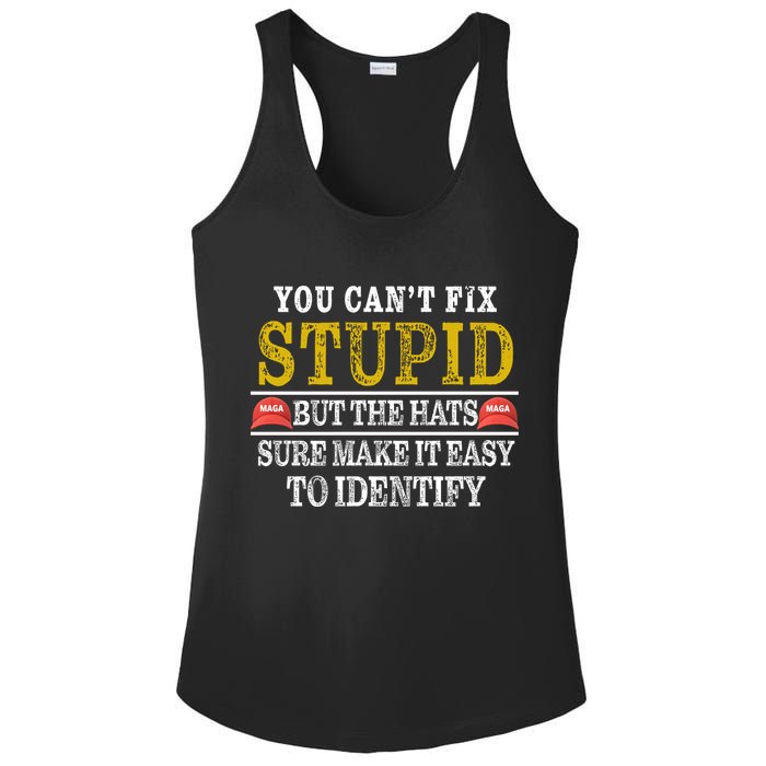 You Can't Fix Stupid But The Hats Sure Make It Easy To Identify Funny Ladies PosiCharge Competitor Racerback Tank