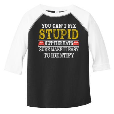 You Can't Fix Stupid But The Hats Sure Make It Easy To Identify Funny Toddler Fine Jersey T-Shirt