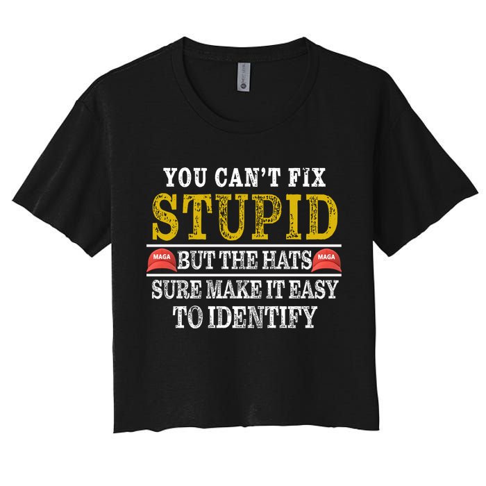 You Can't Fix Stupid But The Hats Sure Make It Easy To Identify Funny Crop Top