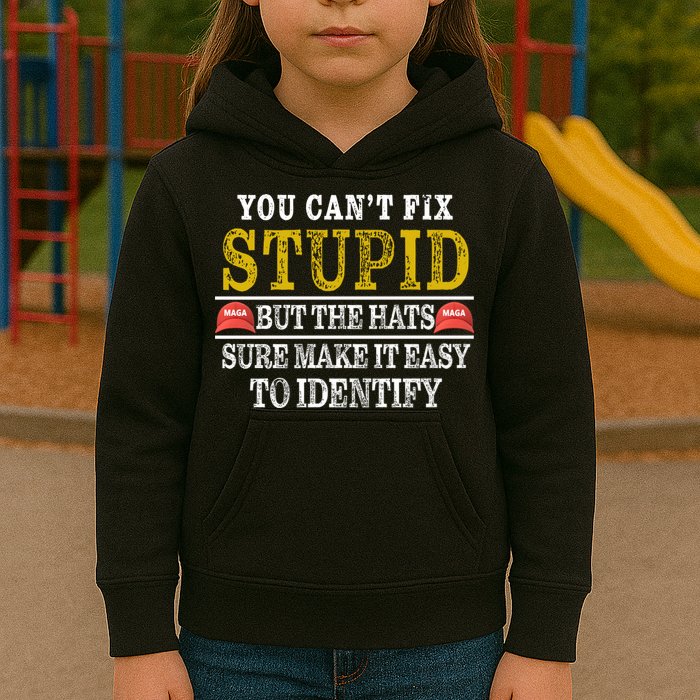 You Can't Fix Stupid But The Hats Sure Make It Easy To Identify Funny Kids Hoodie