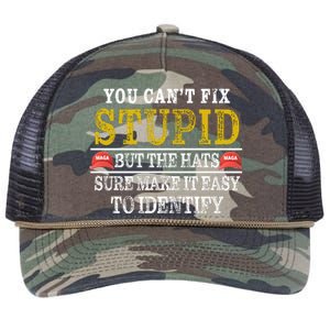 You Can't Fix Stupid But The Hats Sure Make It Easy To Identify Funny Retro Rope Trucker Hat Cap