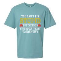 You Can't Fix Stupid But The Hats Sure Make It Easy To Identify Funny Sueded Cloud Jersey T-Shirt