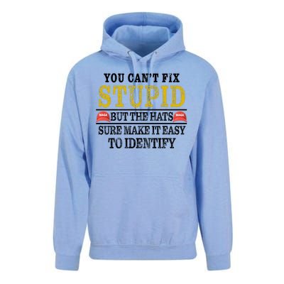 You Can't Fix Stupid But The Hats Sure Make It Easy To Identify Funny Unisex Surf Hoodie