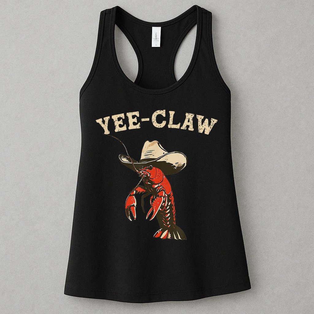 Yee Claw! Funny Crawfish Cajun Seafood Festival Womens Tank Top