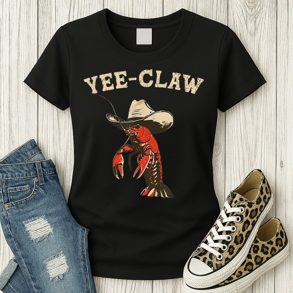 Yee Claw! Funny Crawfish Cajun Seafood Festival Womens T-Shirt