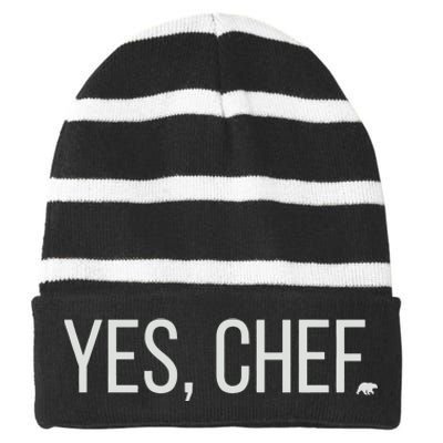 Yes Chef Foodie Carmy The Bear Striped Beanie with Solid Band