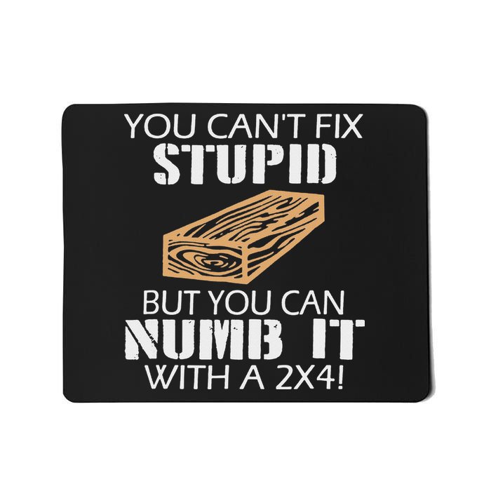You Can't Fix Stupid But You Can Numb It With A 2x4 Funny Mousepad