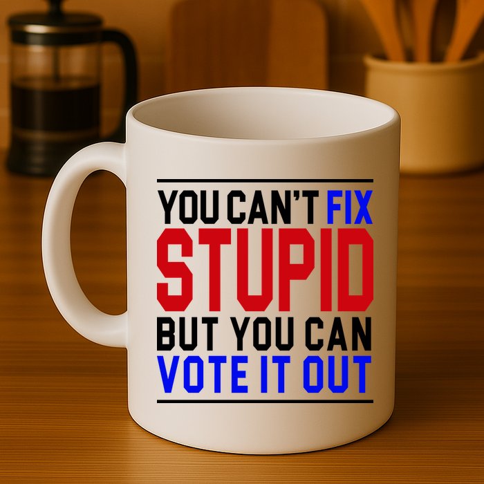 You Can't Fix Stupid But You Can Vote It Out Mug