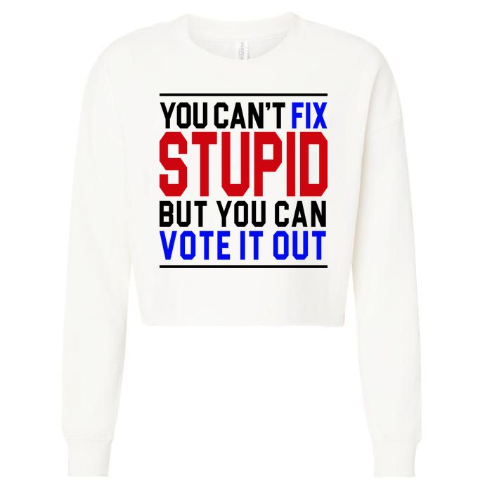 You Can't Fix Stupid But You Can Vote It Out Cropped Pullover Crew