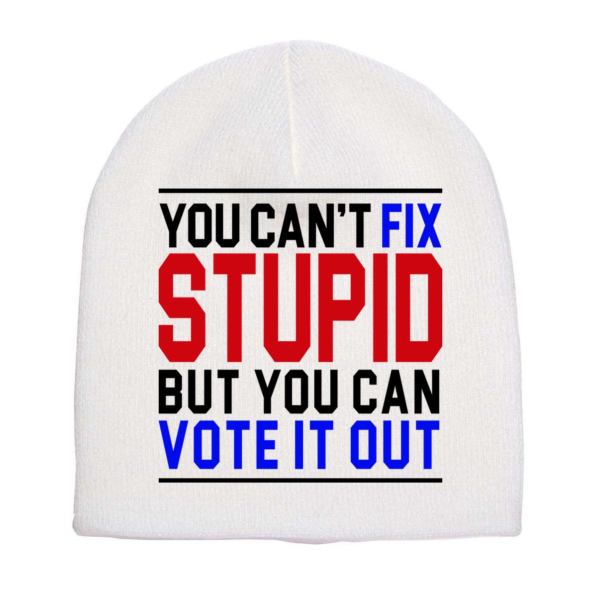You Can't Fix Stupid But You Can Vote It Out Short Acrylic Beanie