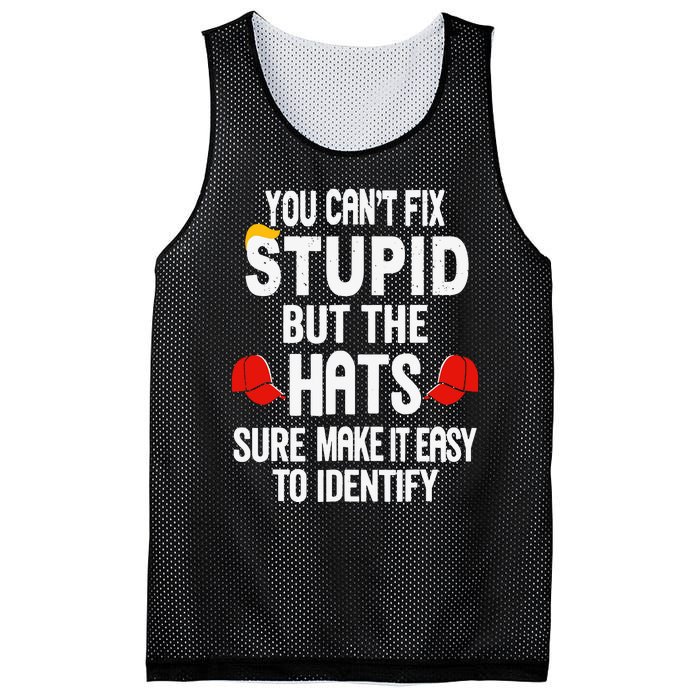 You Can’T Fix Stupid But The Hats Make It Easy To Identify Mesh Reversible Basketball Jersey Tank