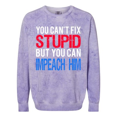 You CanT Fix Stupid But You Can Impeach Trump Anti Trump Gift Colorblast Crewneck Sweatshirt