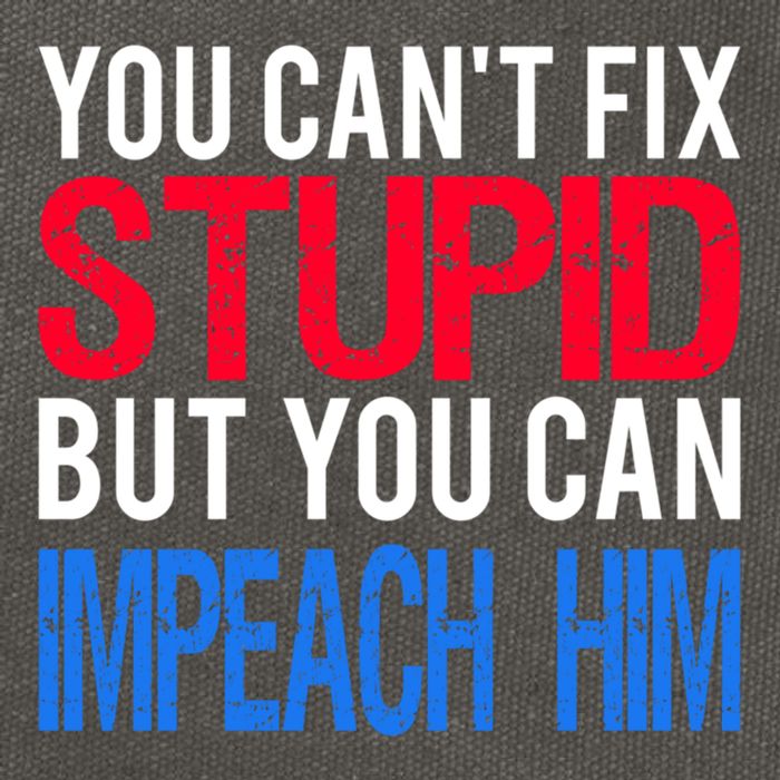 You CanT Fix Stupid But You Can Impeach Trump Anti Trump Gift Cotton Canvas Backpack