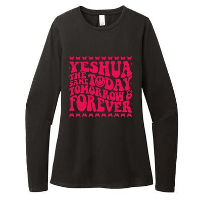 Yeshua Christian Fall Season Bible Verse Groovy Butterfly Womens CVC Long Sleeve Shirt