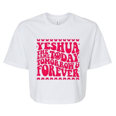 Yeshua Christian Fall Season Bible Verse Groovy Butterfly Bella+Canvas Jersey Crop Tee