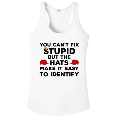 You Can't Fix Stupid But The Hats Make It Easy To Identify Funny Anti Trump Ladies PosiCharge Competitor Racerback Tank