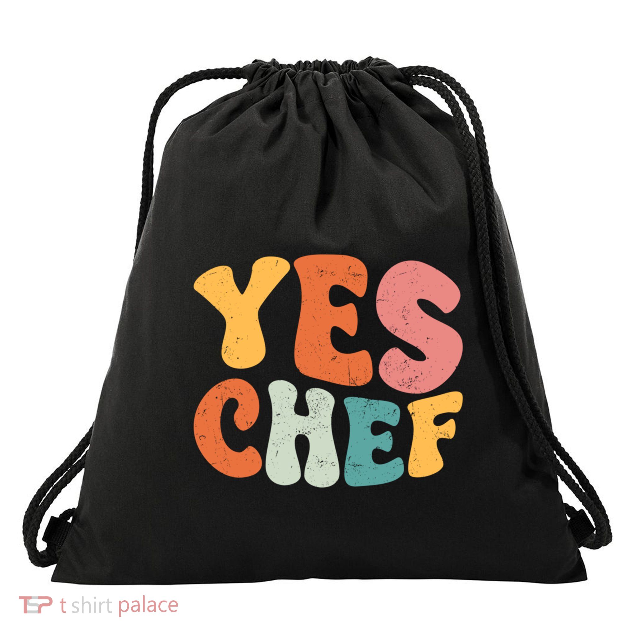Yes Chef Funny Saying Slang Restaurant Chef Cook Cooking Cute Gift Drawstring Bag