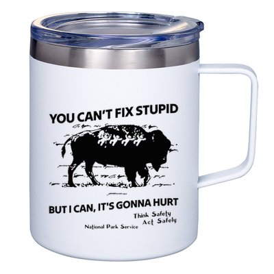 You Can’T Fix Stupid But I Can ItS Gonna Hurt Funny Quote 12oz Stainless Steel Coffee Mug