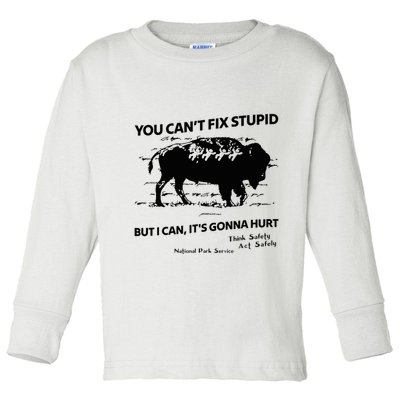 You Can’T Fix Stupid But I Can ItS Gonna Hurt Funny Quote Toddler Long Sleeve Shirt