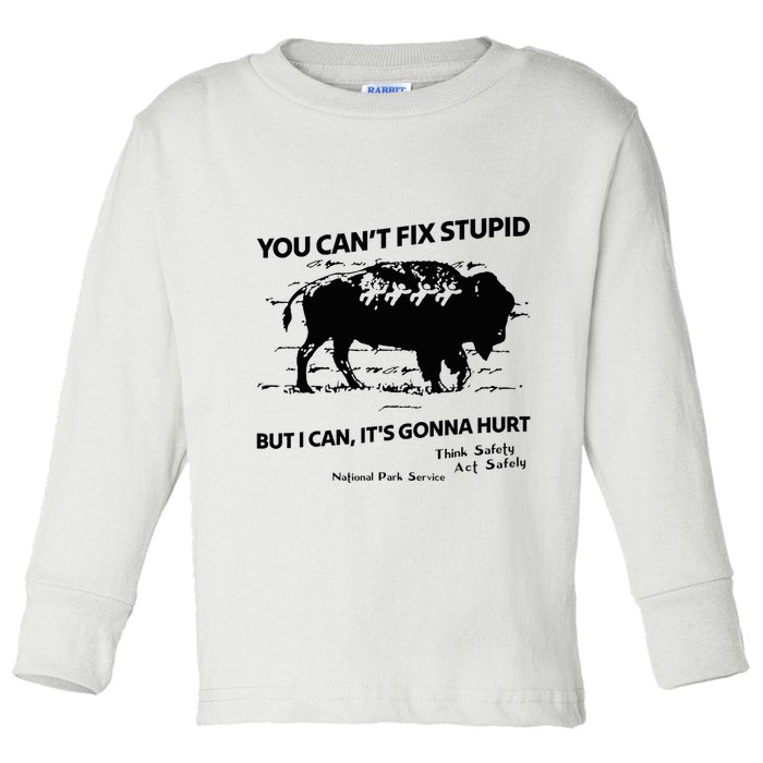 You Can’T Fix Stupid But I Can ItS Gonna Hurt Funny Quote Toddler Long Sleeve Shirt