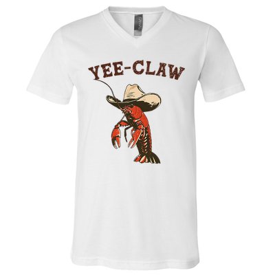Yee Claw! Funny Crawfish Cajun Seafood Festival V-Neck T-Shirt