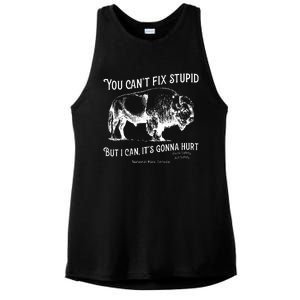 You CanT Fix Stupid But I Can ItS Gonna Hurt Think Safety Ladies PosiCharge Tri-Blend Wicking Tank