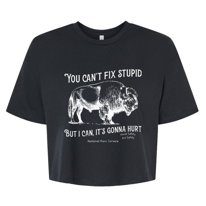 You CanT Fix Stupid But I Can ItS Gonna Hurt Think Safety Bella+Canvas Jersey Crop Tee