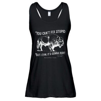 You CanT Fix Stupid But I Can ItS Gonna Hurt Think Safety Ladies Essential Flowy Tank