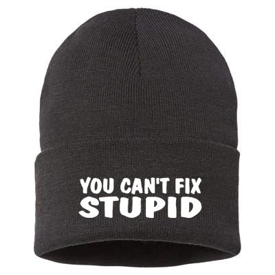 You CanT Fix Stupid Sustainable Knit Beanie