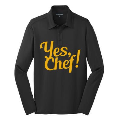 Yes Chef Funny Novelty Silk Touch Performance Long Sleeve Polo