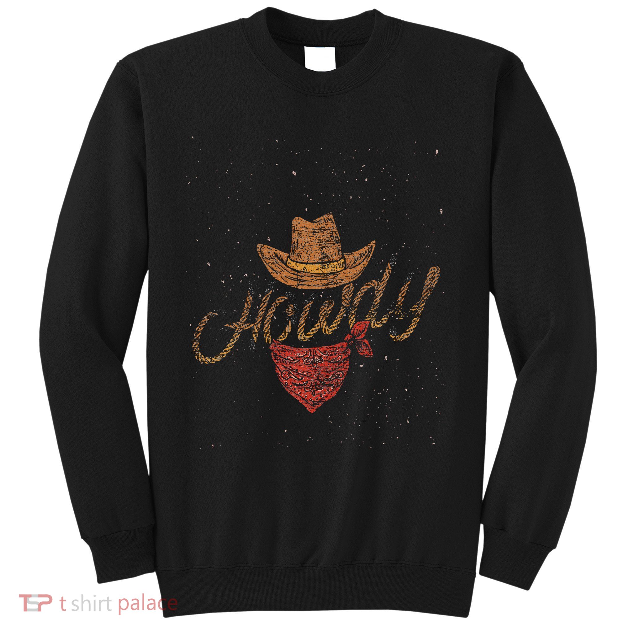 Yeehaw Cowboy Gifts Texas Rodeo Bull 's Western Black Sweatshirt
