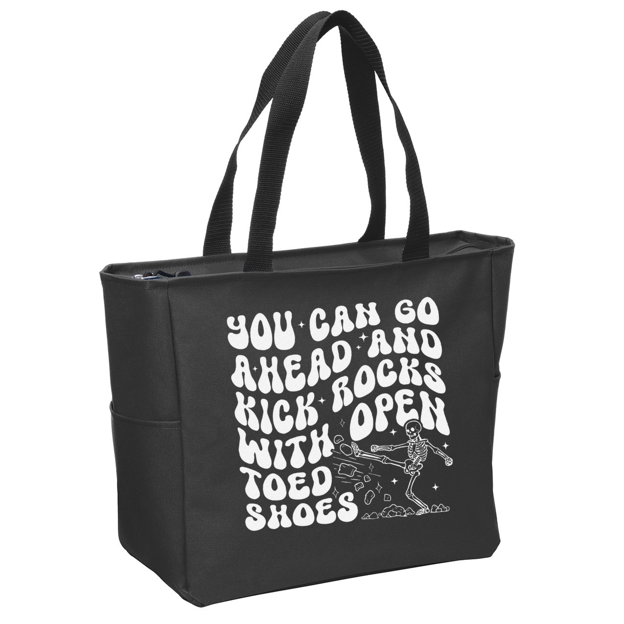 You Can Go Ahead And Kick Rocks With Open Toed Funny Zip Tote Bag