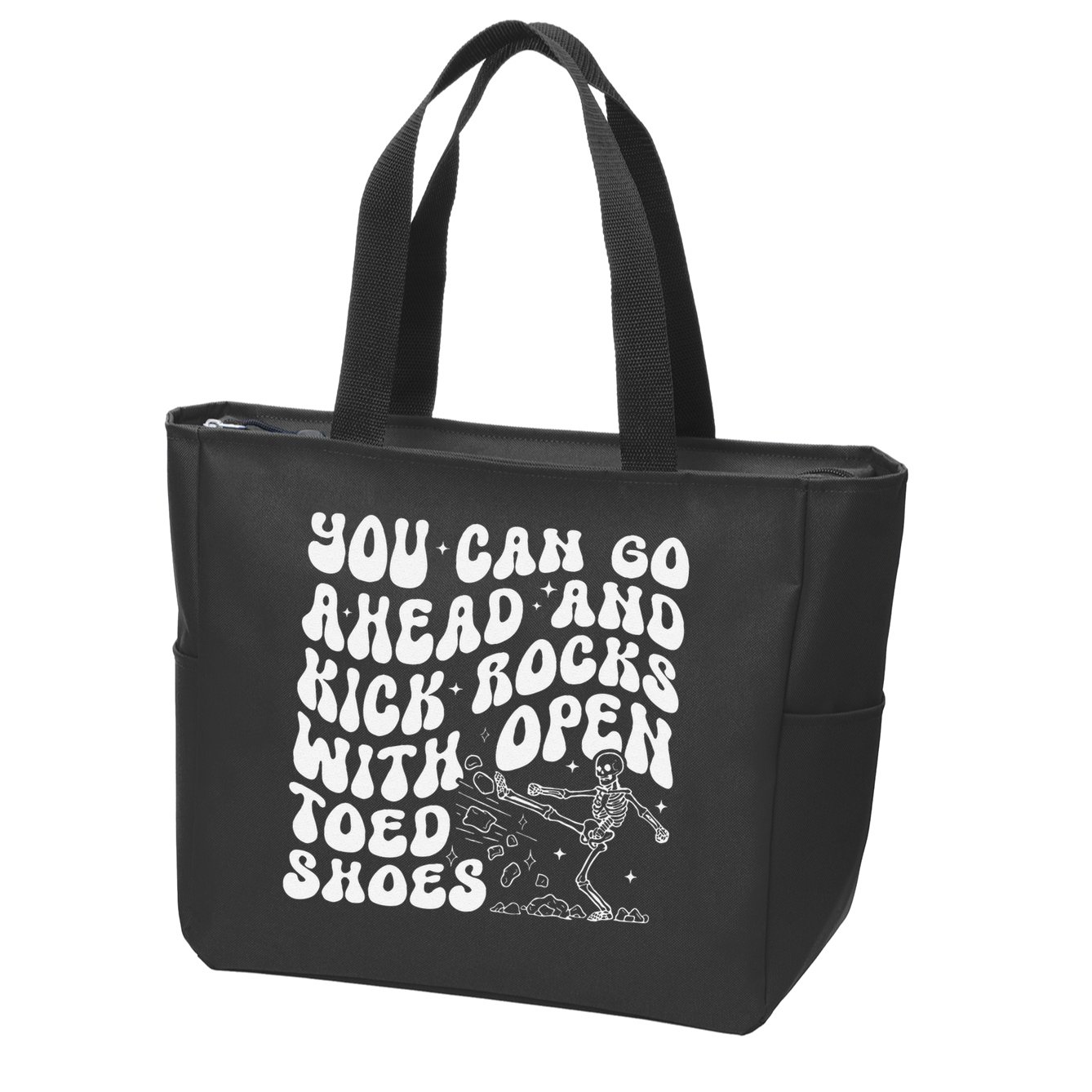 You Can Go Ahead And Kick Rocks With Open Toed Funny Zip Tote Bag