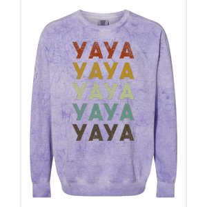 Yaya Cute Grandma Gift Grandmother Colorblast Crewneck Sweatshirt