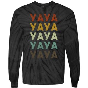 Yaya Cute Grandma Gift Grandmother Tie-Dye Long Sleeve Shirt