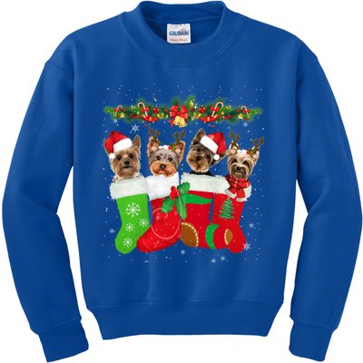 Yorkie Christmas Gift Stocking Dog Lover Xmas Gift Kids Sweatshirt