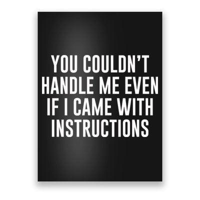 You Couldn't Handle Me Even If I Came With Instructions Poster