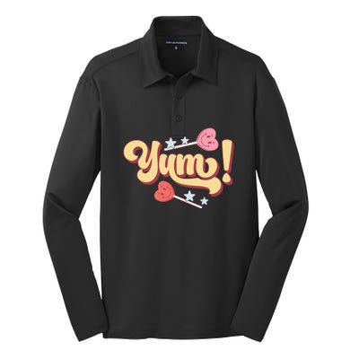 Yum Canđy Heart Gift For Valentine Day Silk Touch Performance Long Sleeve Polo