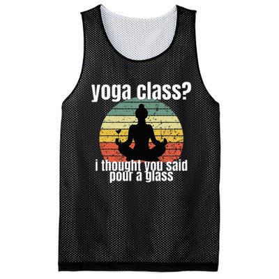 Yoga Class I Thought You Said Pour A Glass Merch Mesh Reversible Basketball Jersey Tank